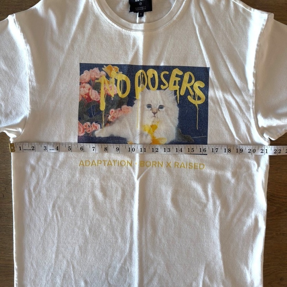 Limited Edition Adaptation & Born x Raised 'No Posers' Kitty Tee-Barneys NY-Sz S - Picture 7 of 13